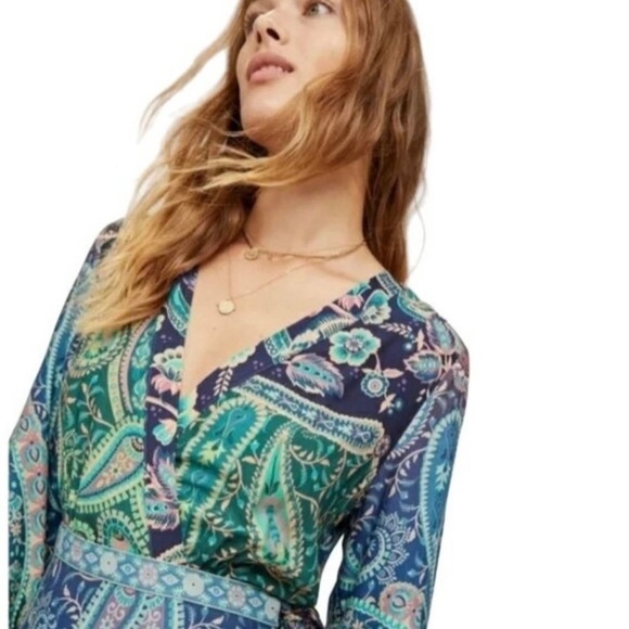 NWT FARM RIO ANTHROPOLOGIE WRAP MIDI DRESS - Picture 4 of 16